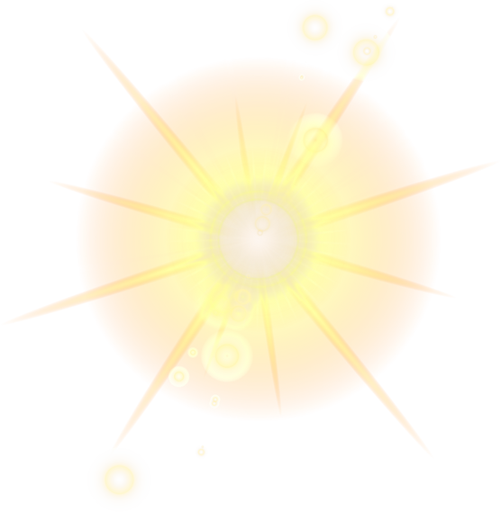 Illusion light flare yellow star
